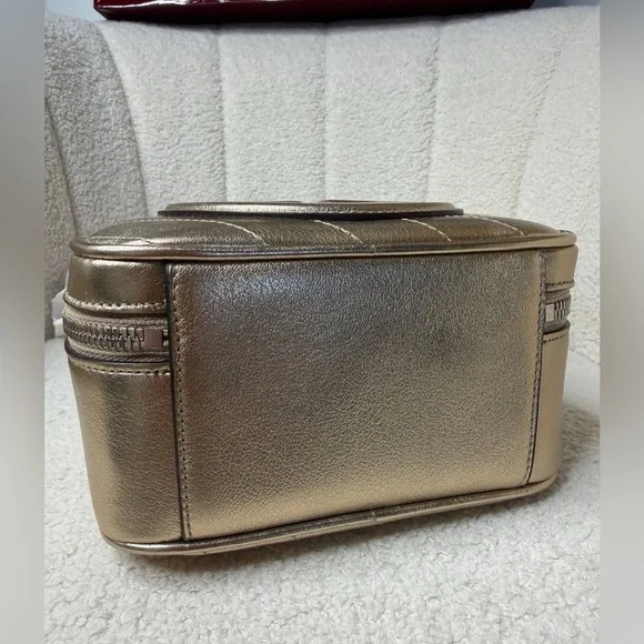 Gucci Blondie Gold Leather Top Handle Bag Rare Metallic Nappa - Picture 7 of 11